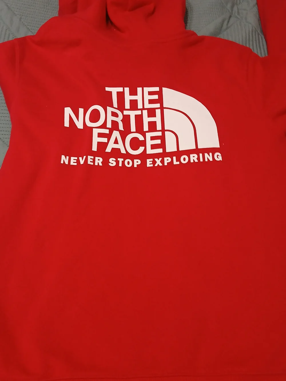 The North Face Men's Red Hooded Sweatshirt Pyllover Outdoors Graphic Large